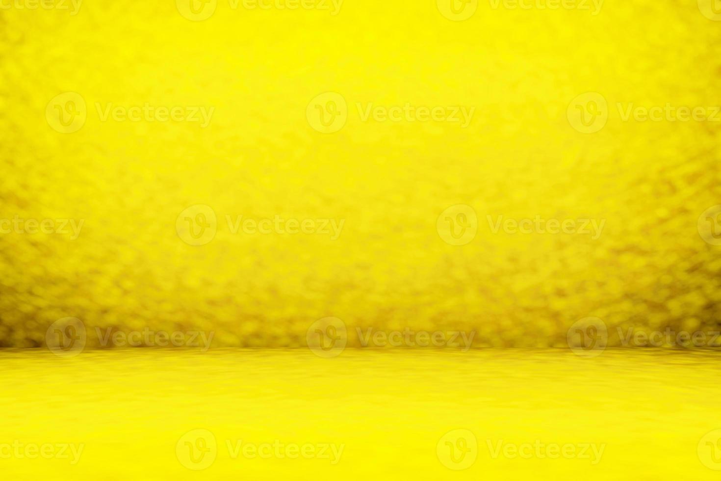 Abstract Blurred Gold Bokeh Studio Room Background. photo