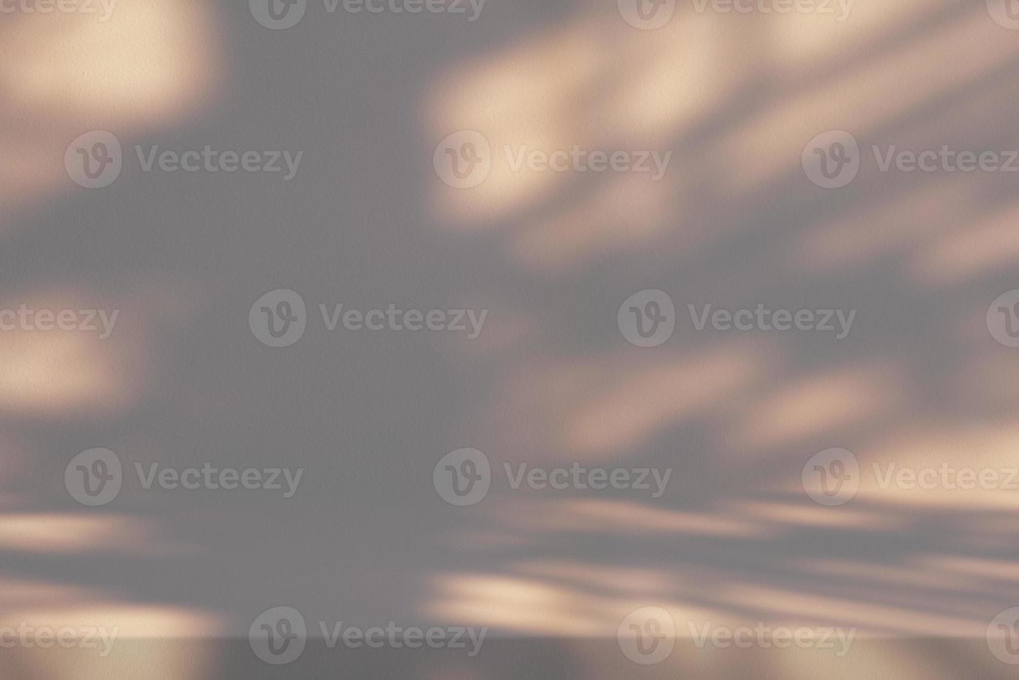 Stucco Table with Nature Shadow on Concrete Wall Texture Background, Suitable for Cosmetic Product Presentation Backdrop, Display, and Mock up. photo