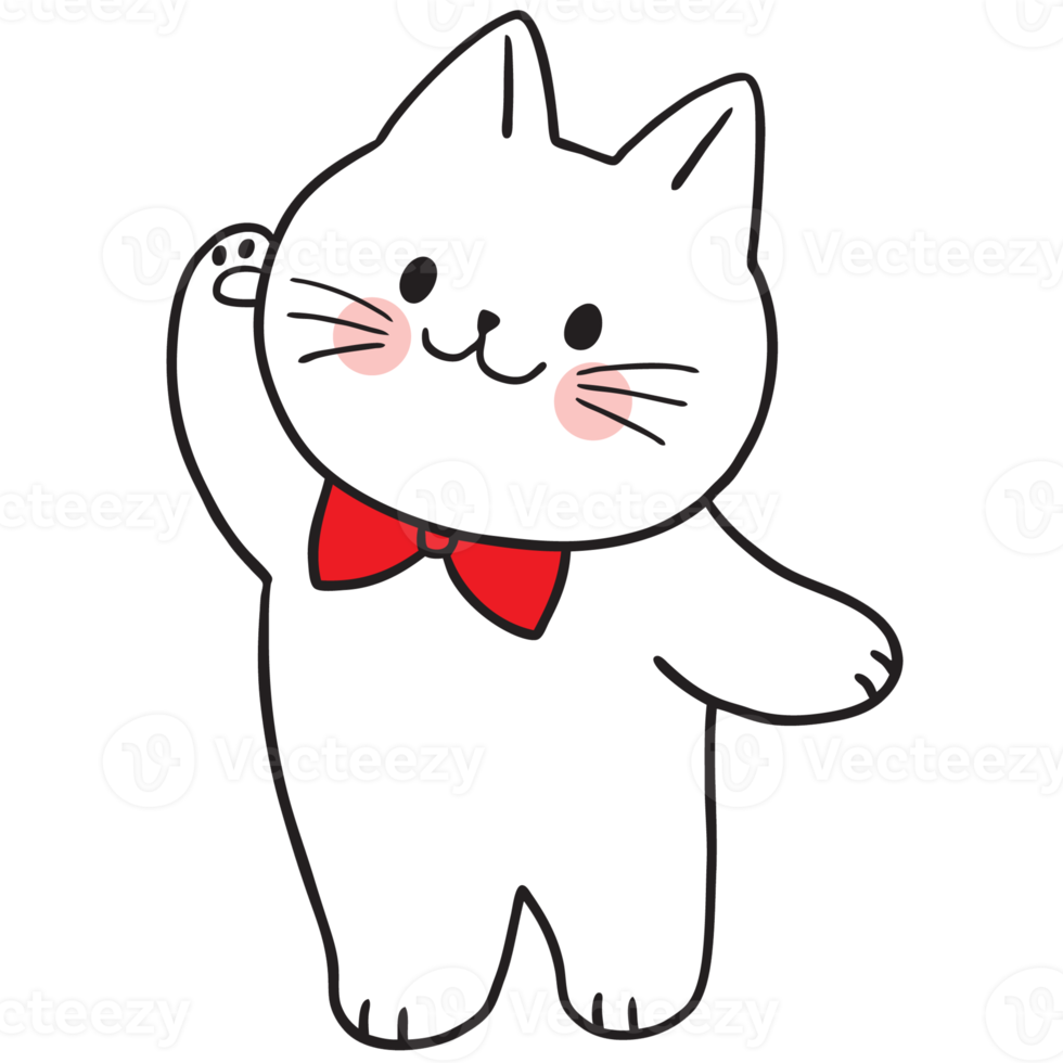 Cartoon cute character funny cat clipart. 19938345 PNG