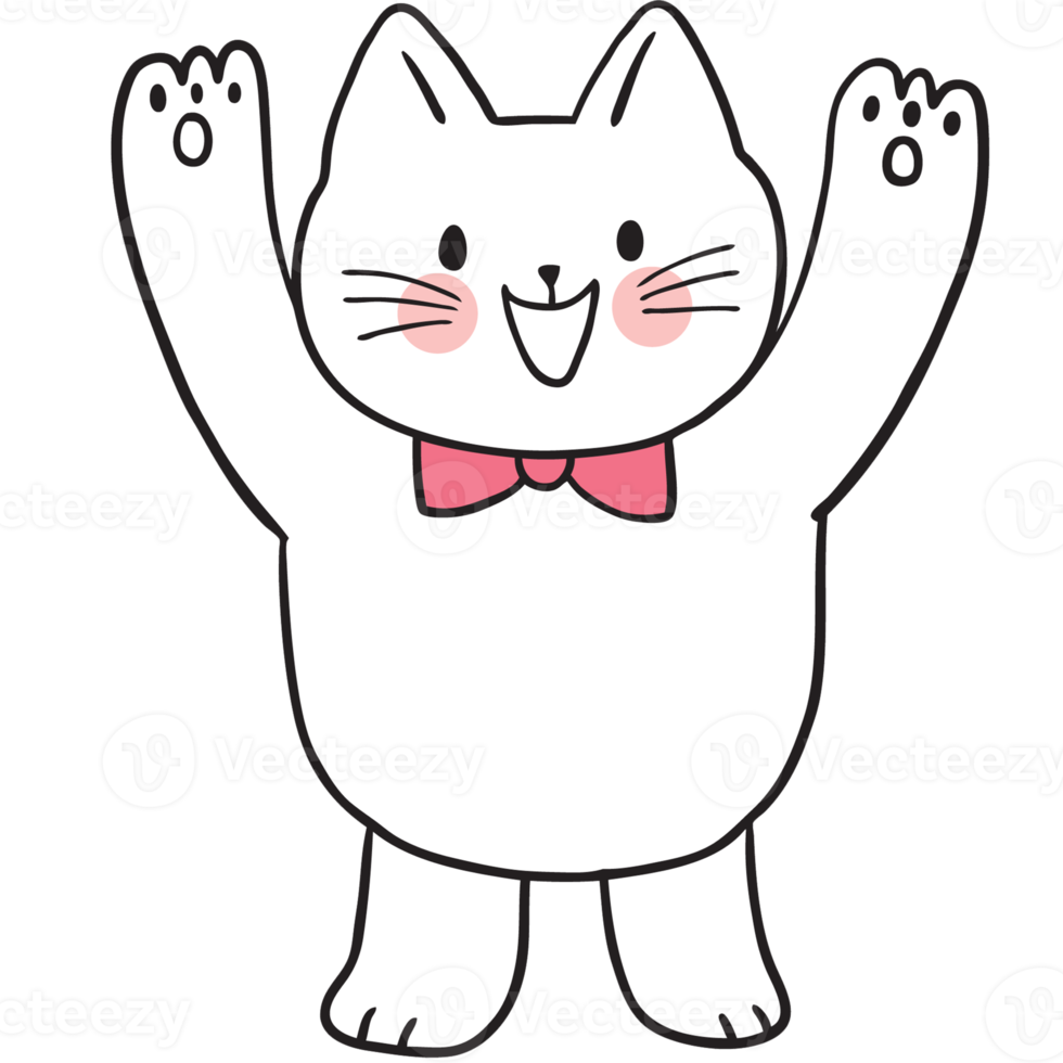 Free Cartoon cute character funny cat clipart. 19938346 PNG with