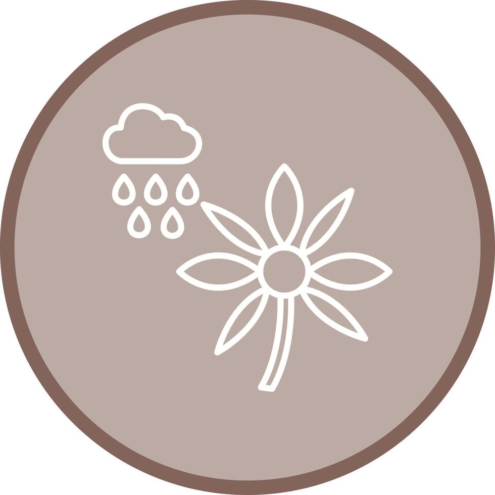 Flower with rain Vector Icon
