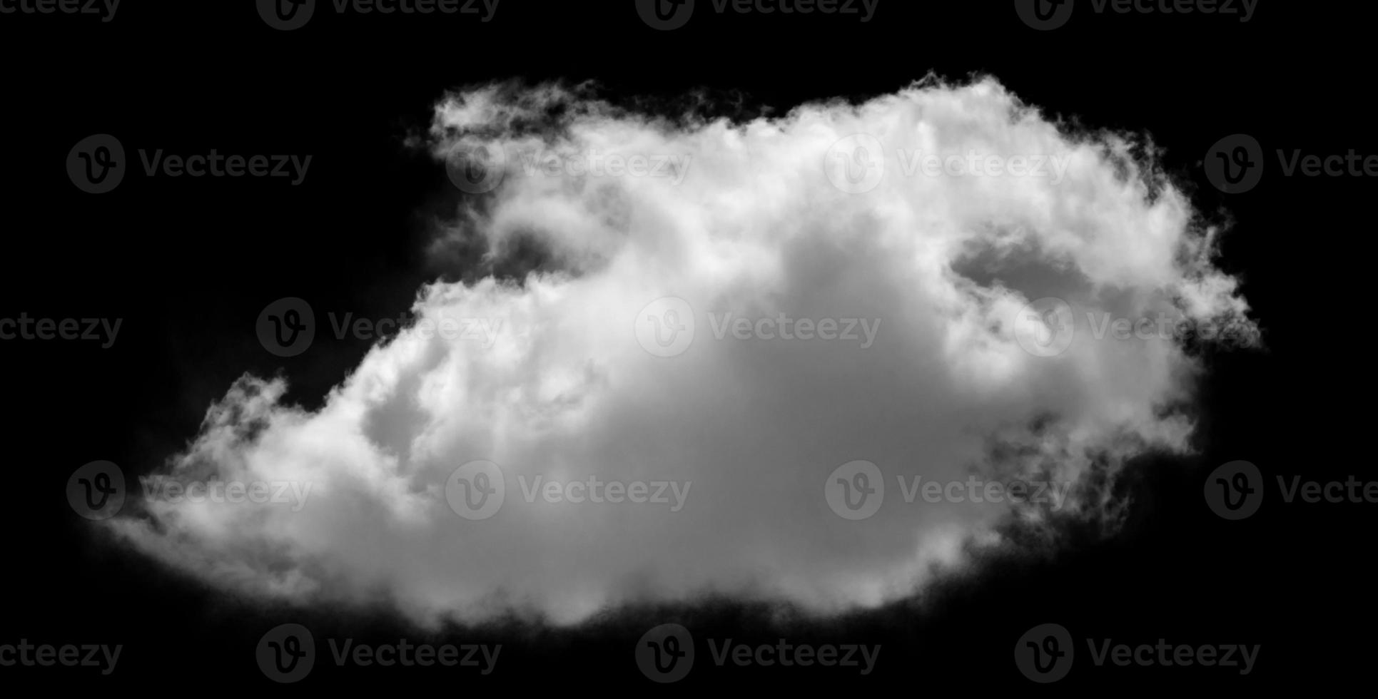 White cloud isolated on black background,Textured smoke,brush effect photo