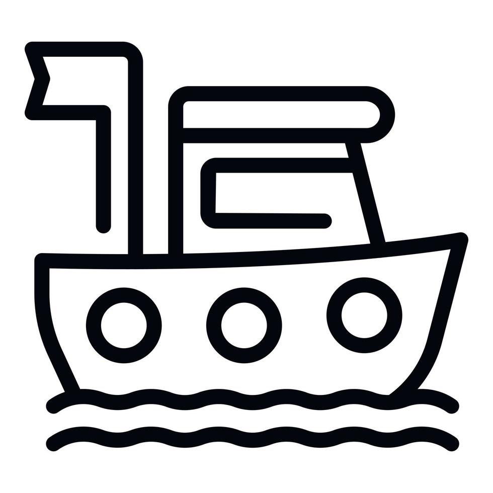 Rescue ship icon outline vector. Guard transport vector