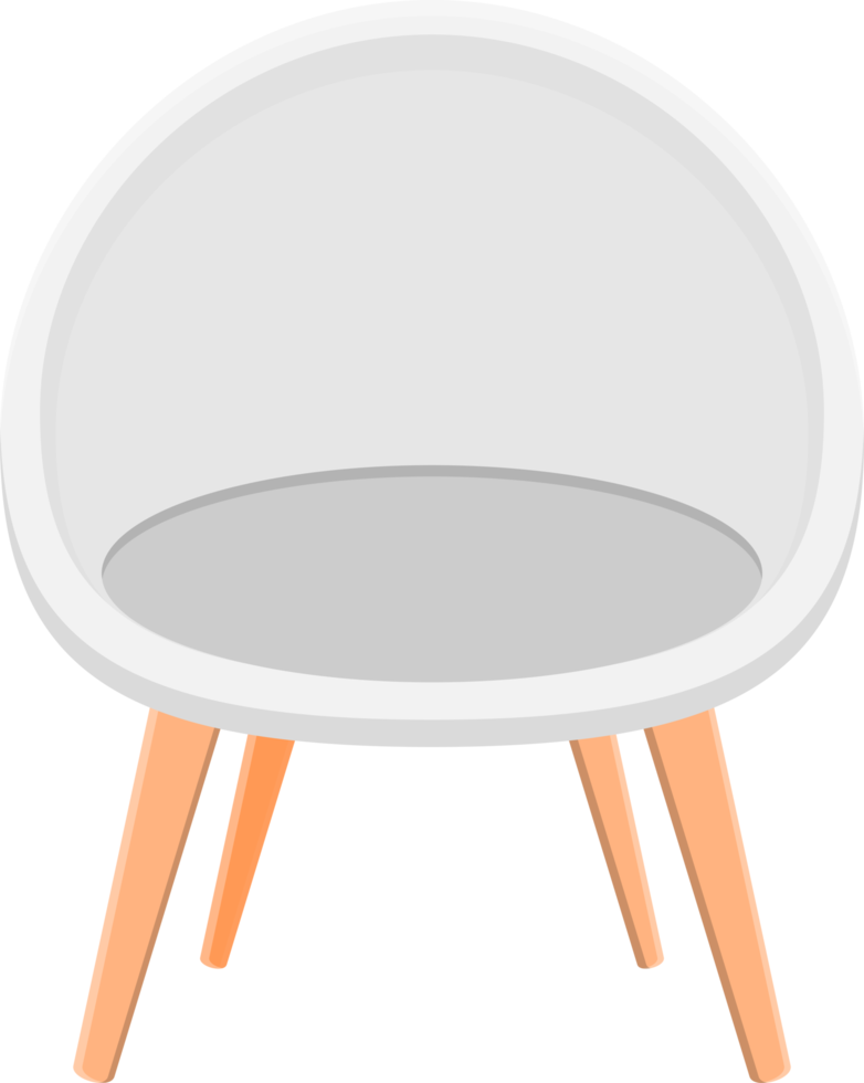modern white chair object png