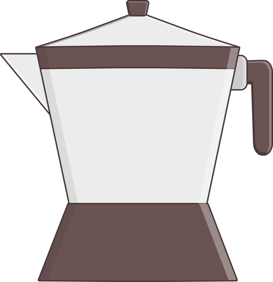 Italian style coffee maker object png