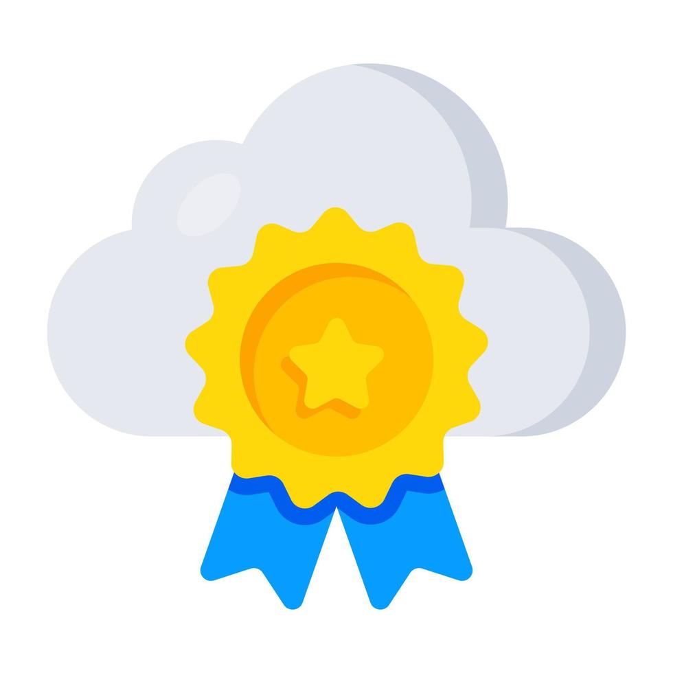 A unique design icon of cloud medal vector