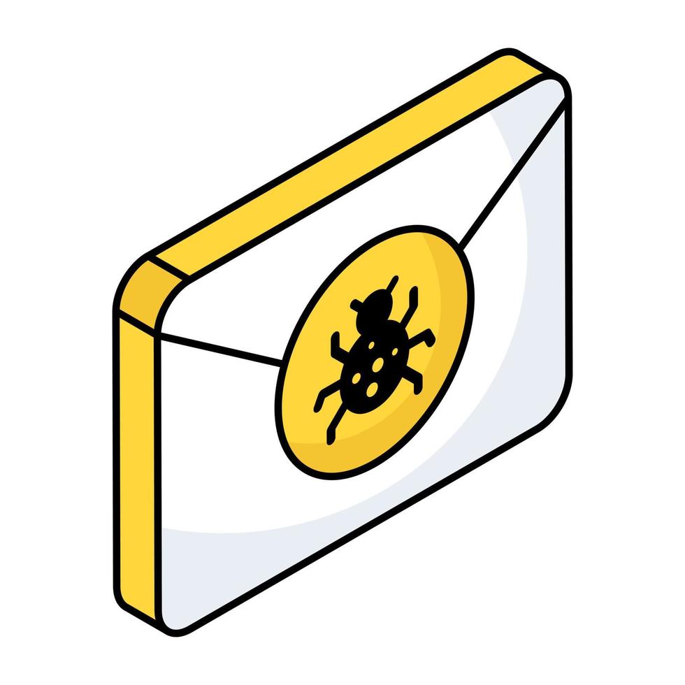 An icon design of mail bug vector