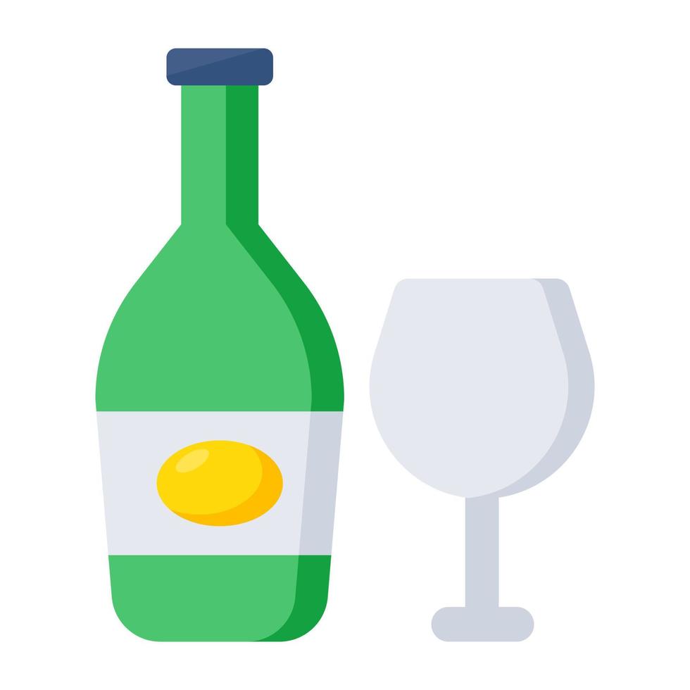 icono de diseño moderno de botella de vino vector