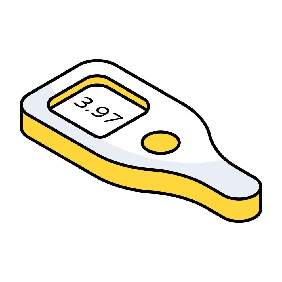 Sugar test machine icon, linear design of glucometer vector