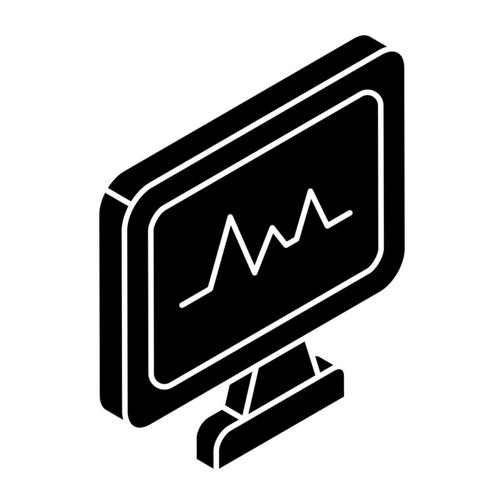 un icono de diseño único del monitor de ecg vector