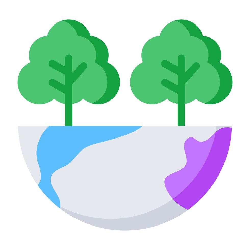 icono de diseño único de forestación global vector