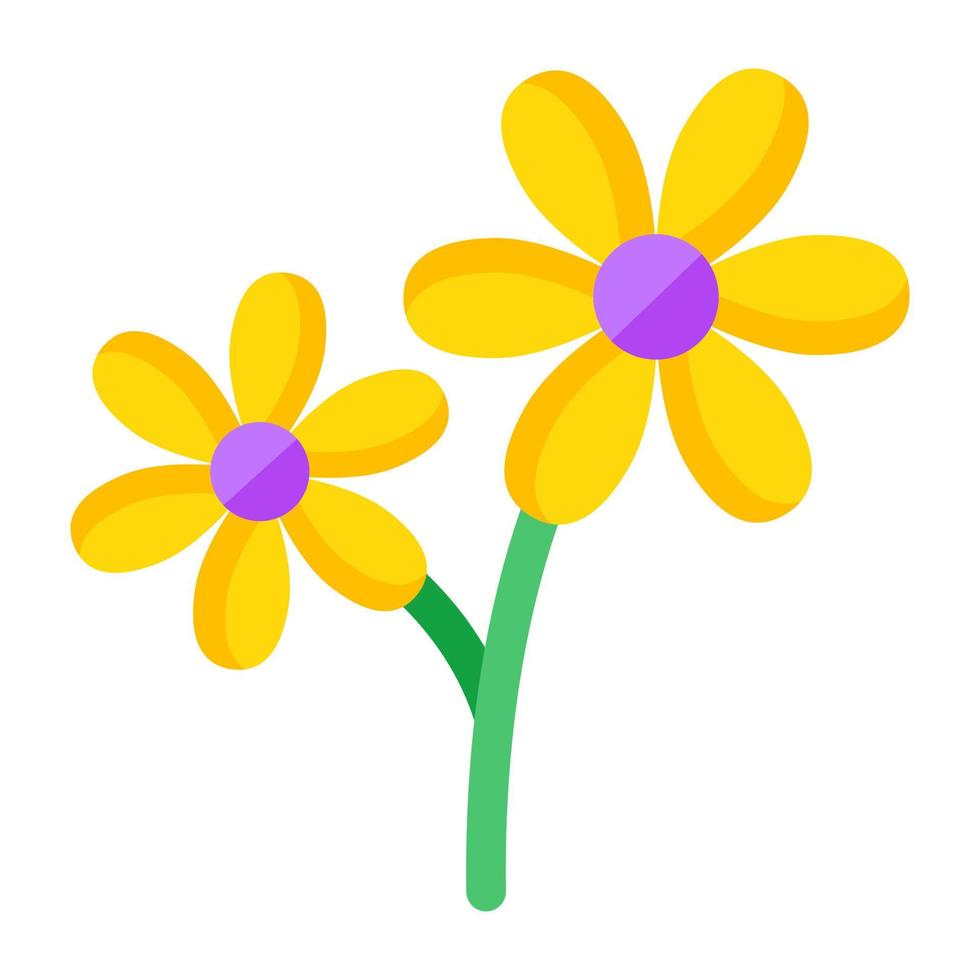 Daisy flower icon, editable vector