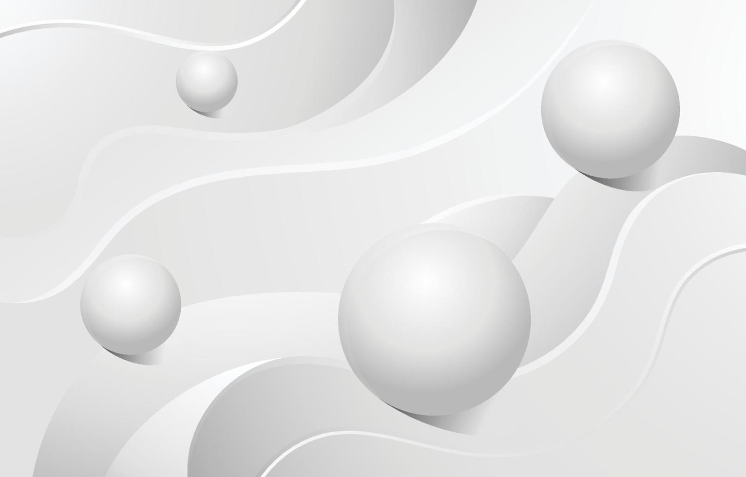 3D Curve and Ball White Backgund vector