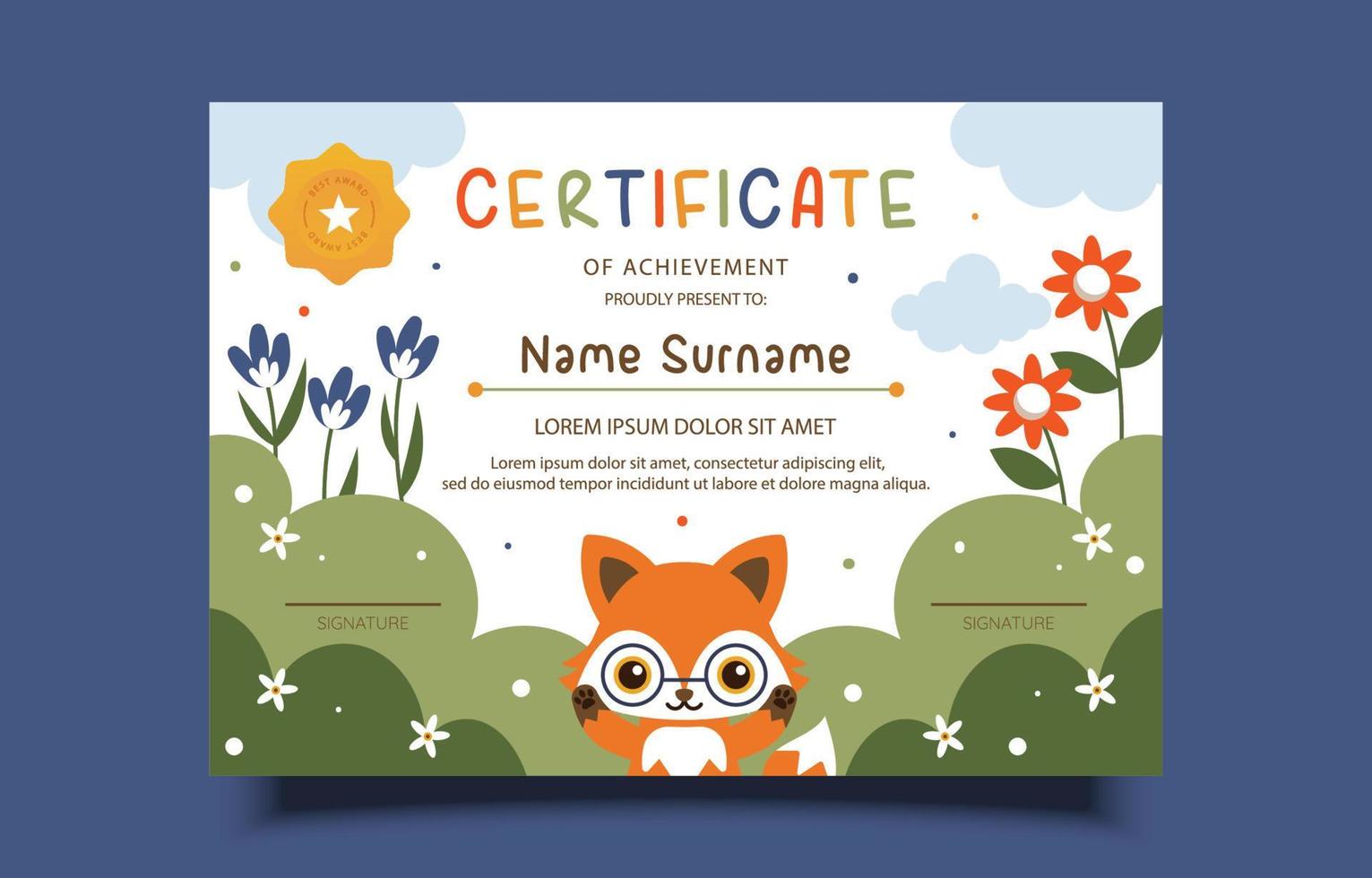 Children Certificate Template vector