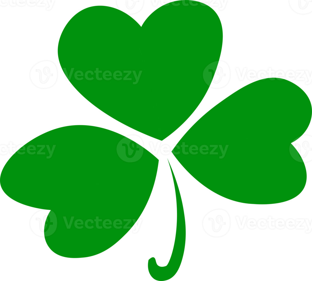 leaf clover st. patrick's day. isolated shamrock. Good luck png