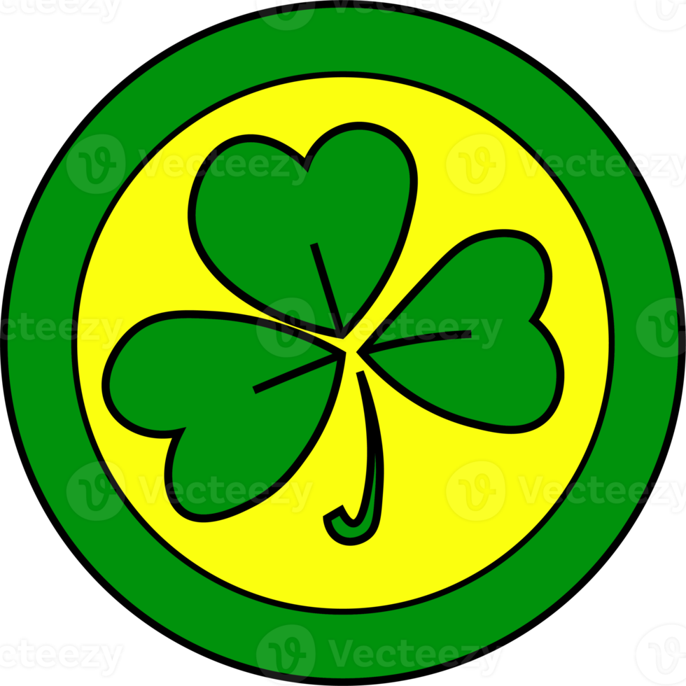 leaf clover st. patrick's day. isolated shamrock. Good luck png