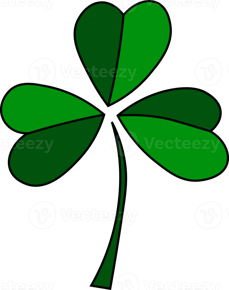 leaf clover st. patrick's day. isolated shamrock. Good luck png