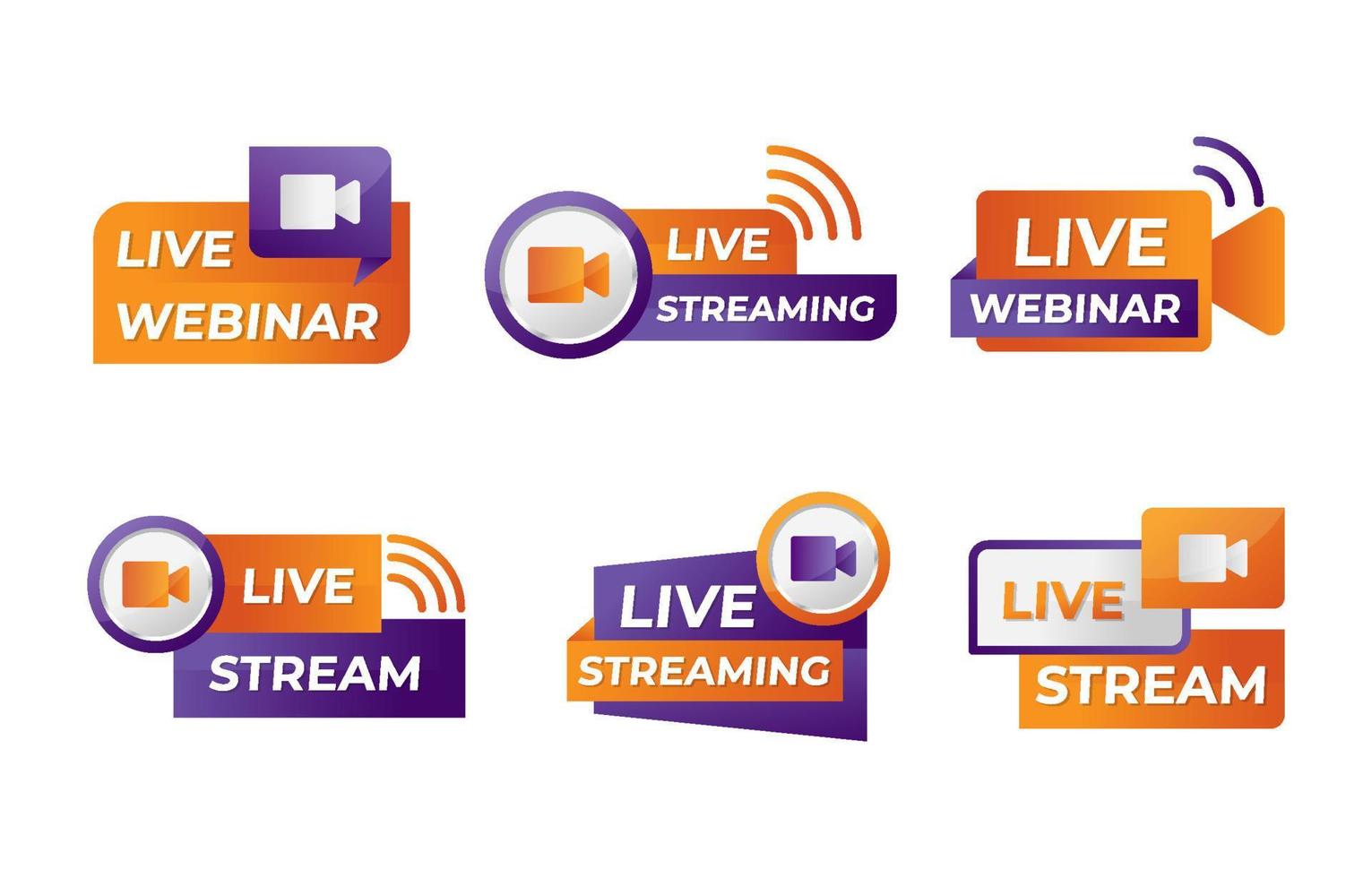 General Live Streaming Badge Set vector