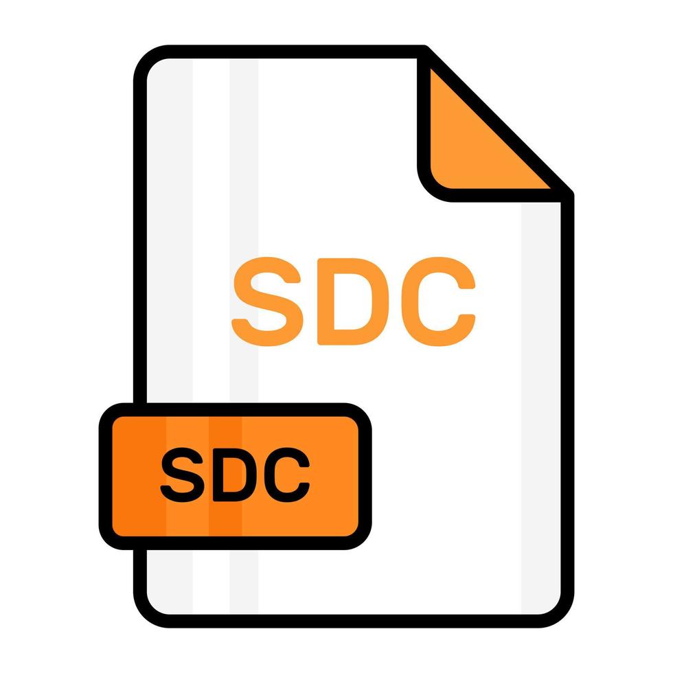 An amazing vector icon of SDC file, editable design