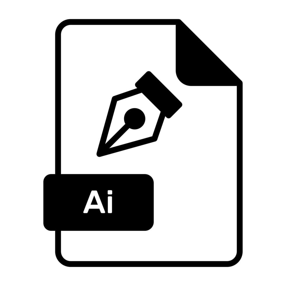 An amazing vector icon of AI file, editable design