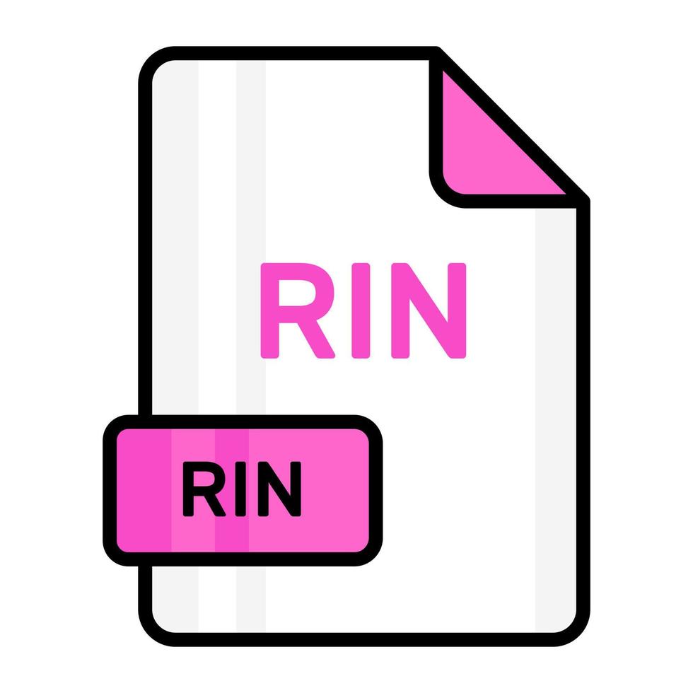 An amazing vector icon of RIN file, editable design