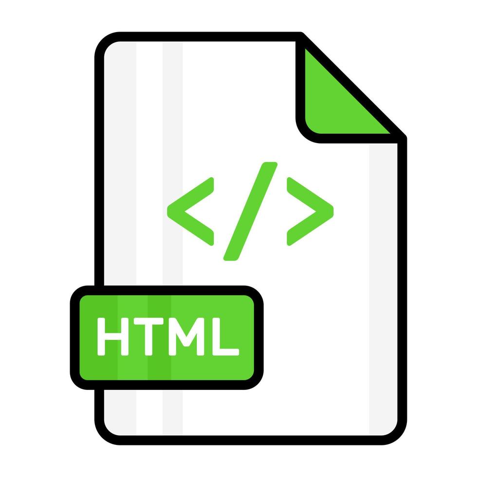 An amazing vector icon of HTML file, editable design