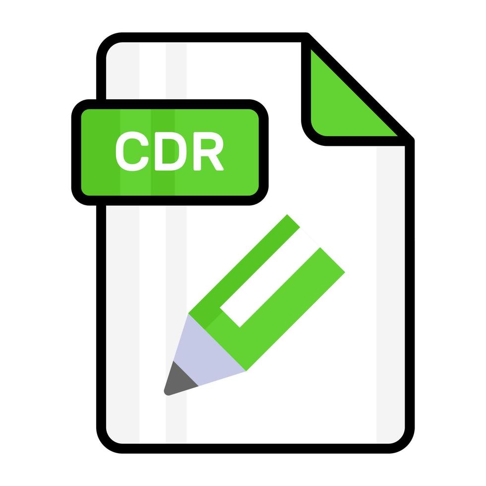 un increíble vector icono de cdr archivo, editable diseño