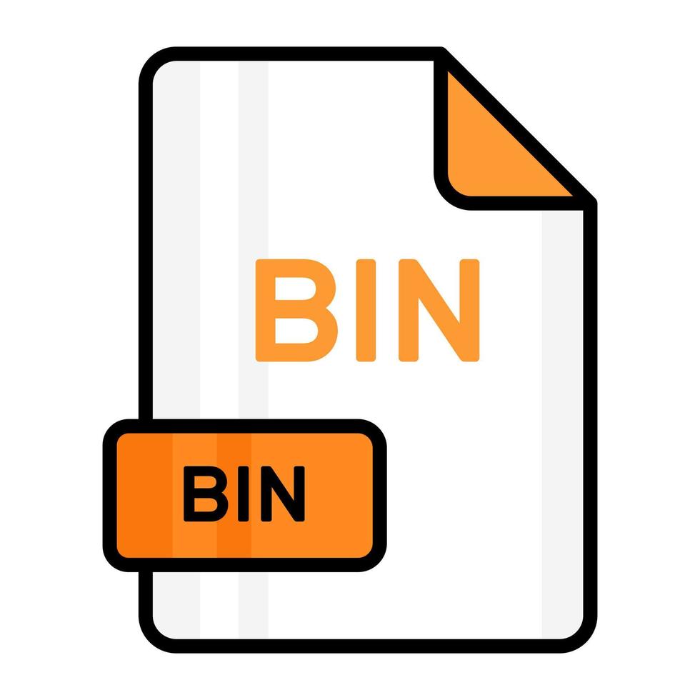 An amazing vector icon of BIN file, editable design