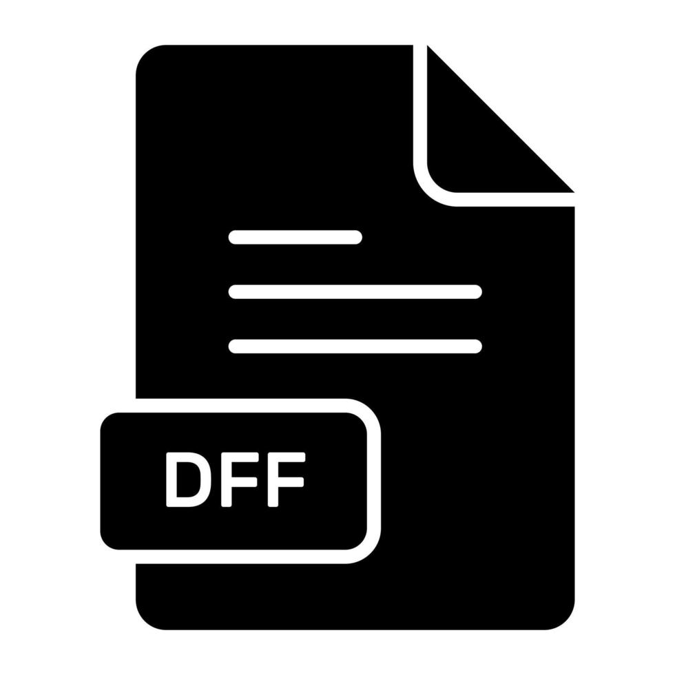 An amazing vector icon of DFF file, editable design