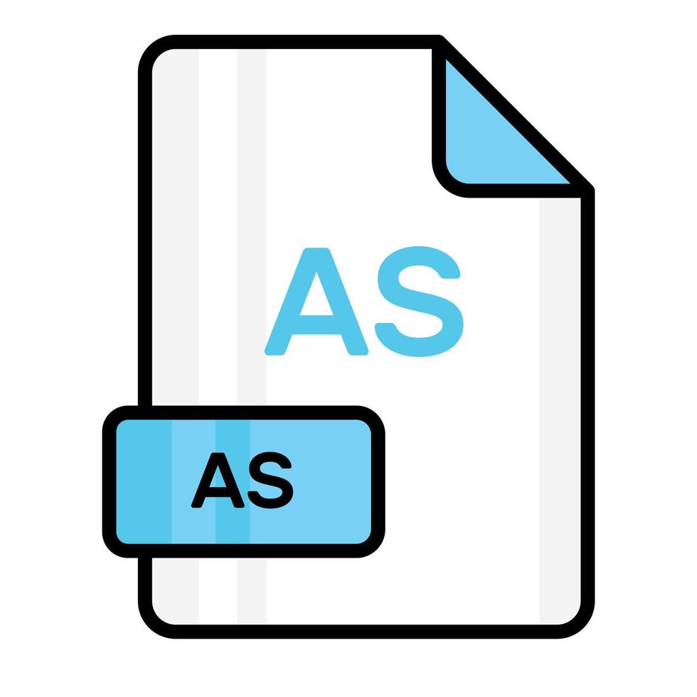 An amazing vector icon of AS file, editable design