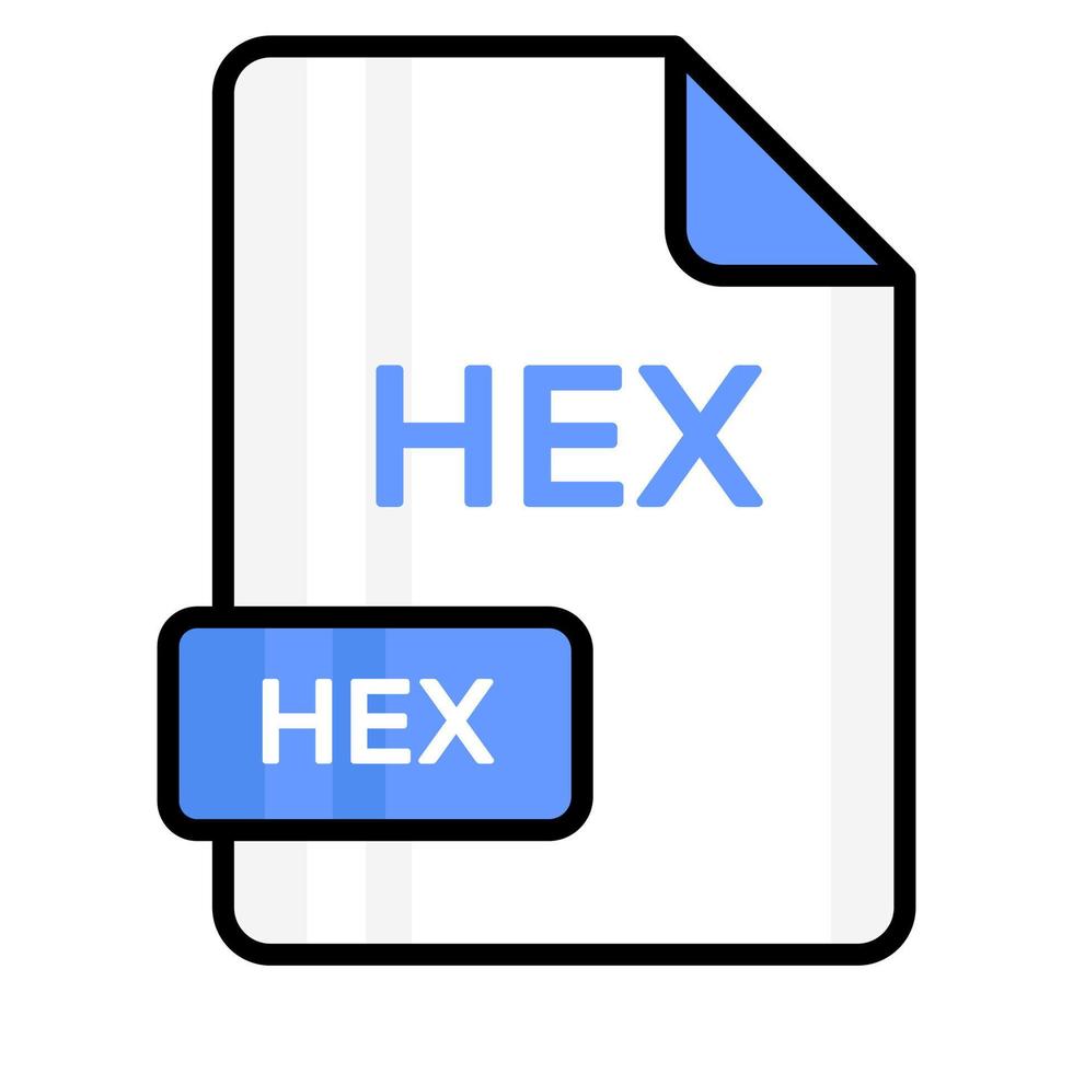 An amazing vector icon of Hex file, editable design