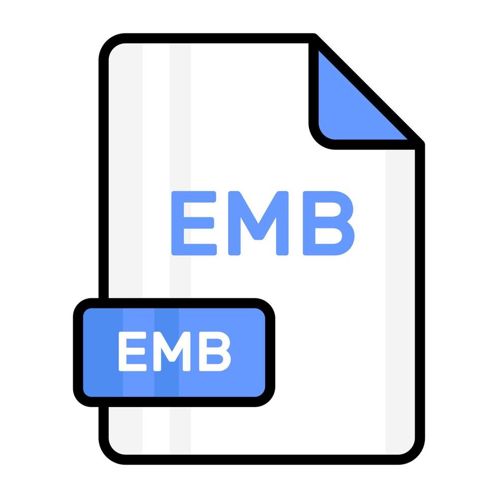 An amazing vector icon of EMB file, editable design
