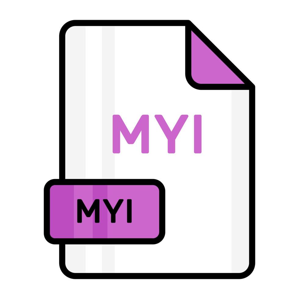 An amazing vector icon of MYI file, editable design
