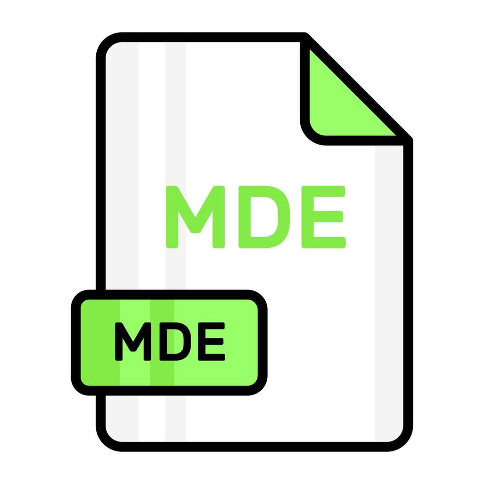 An amazing vector icon of MDE file, editable design