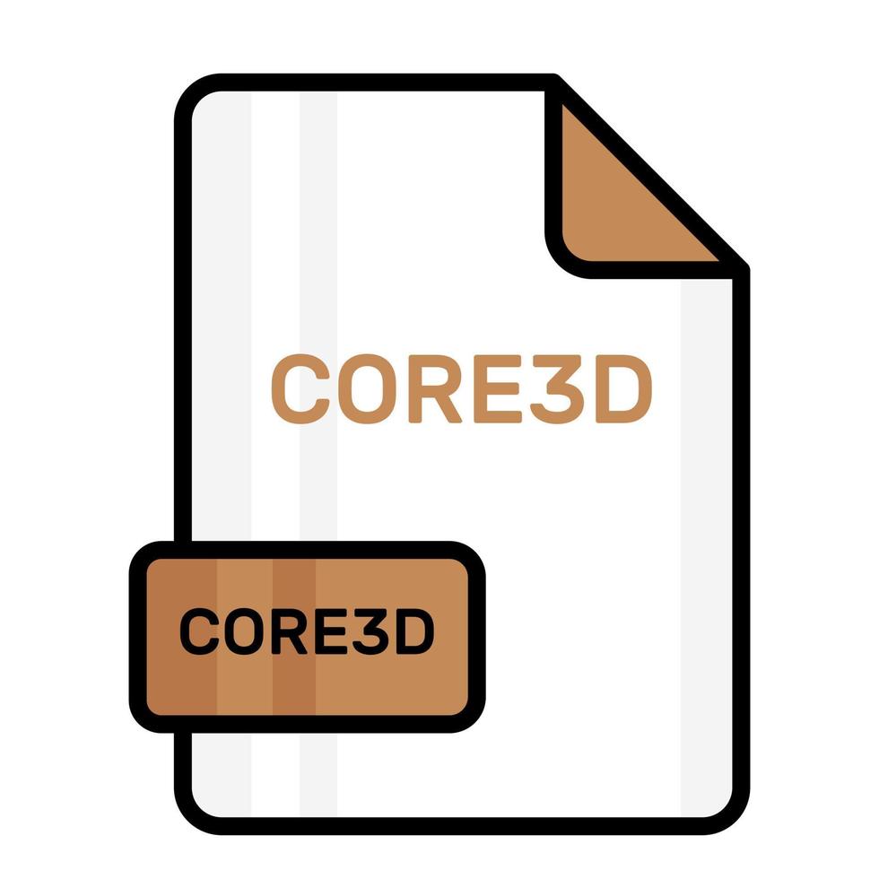 An amazing vector icon of CORE3D file, editable design