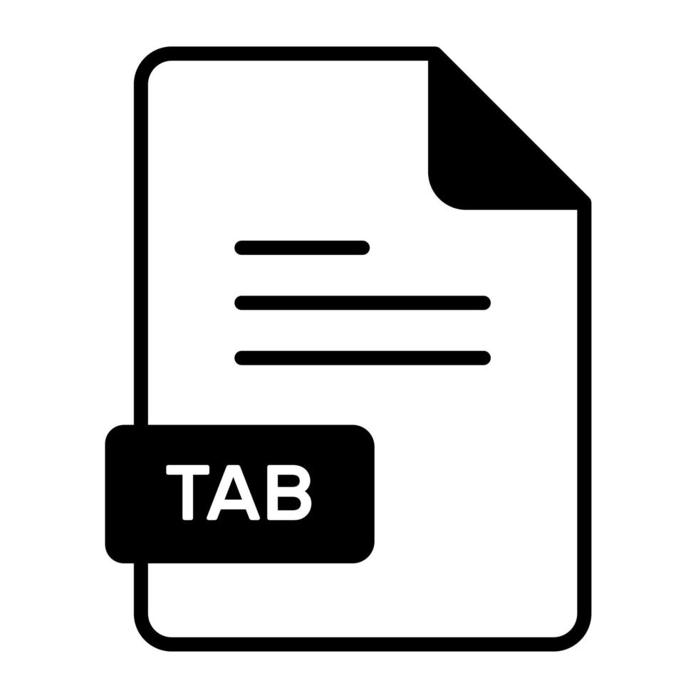 An amazing vector icon of TAB file, editable design