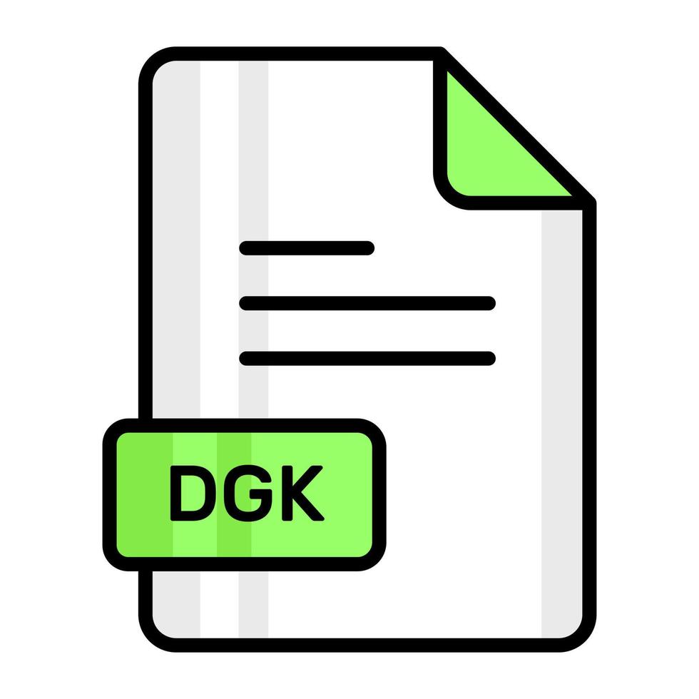 An amazing vector icon of DGK file, editable design