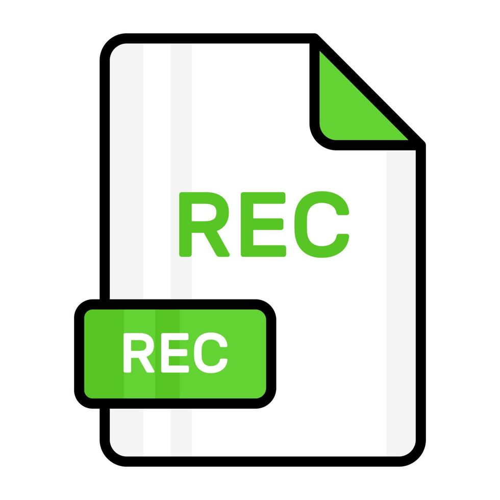 An amazing vector icon of REC file, editable design