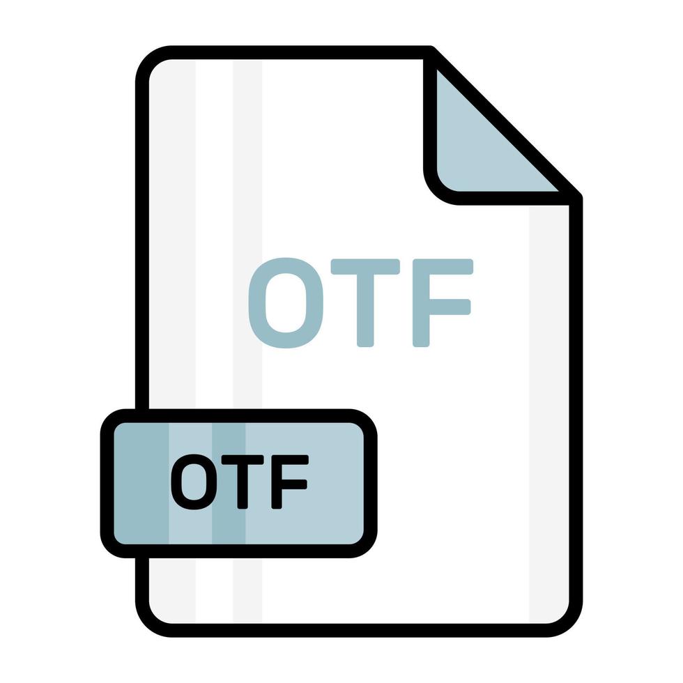 un increíble vector icono de otf archivo, editable diseño