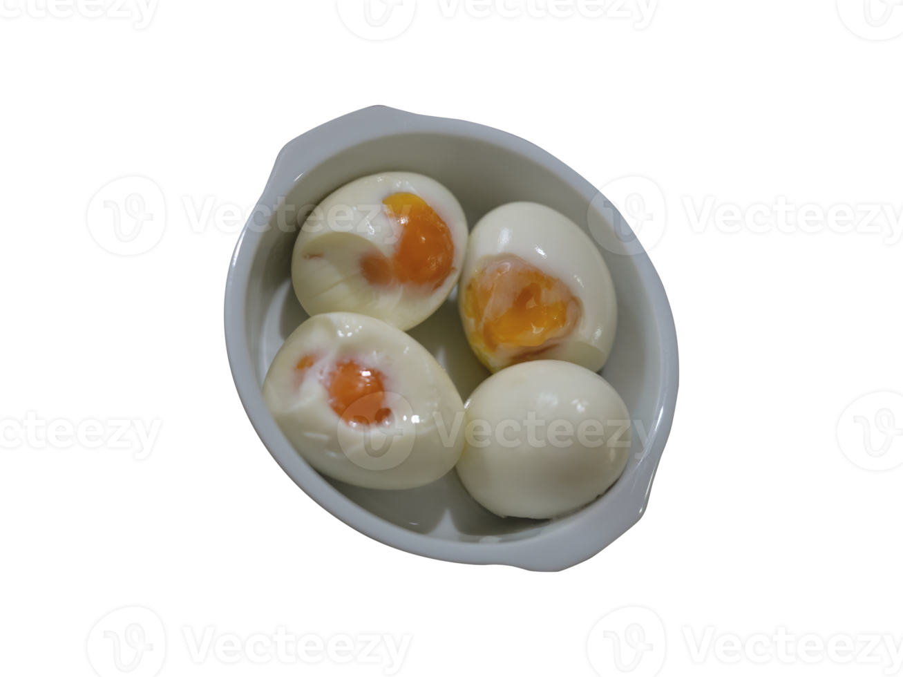 Fresh hard boiled chicken eggs on bowl png