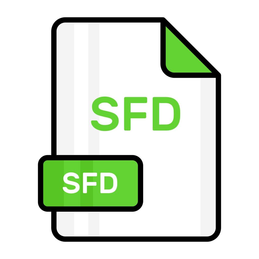 An amazing vector icon of SFD file, editable design