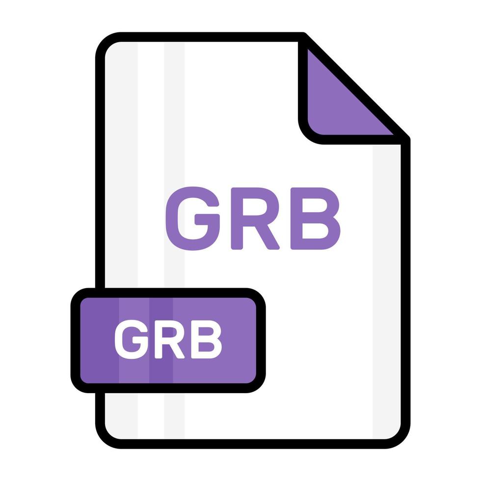 An amazing vector icon of GRB file, editable design