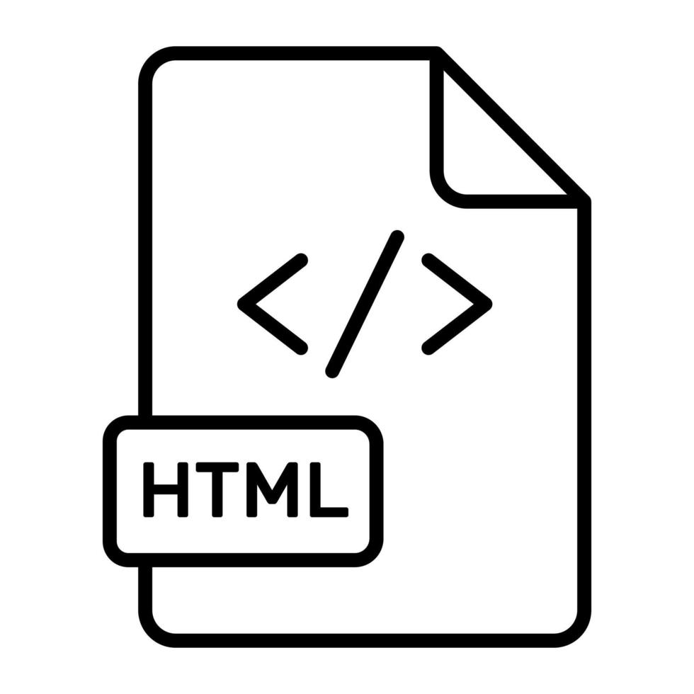 An amazing vector icon of HTML file, editable design