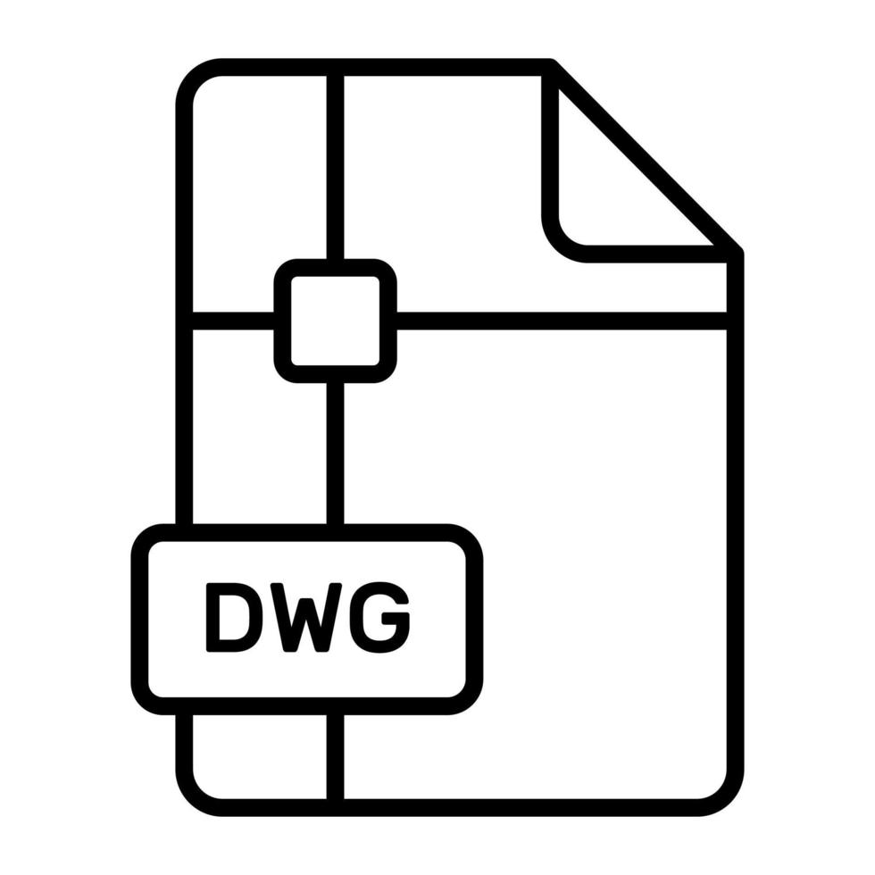 An amazing vector icon of DWG file, editable design