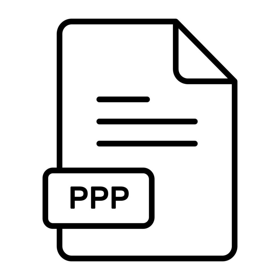 An amazing vector icon of PPP file, editable design
