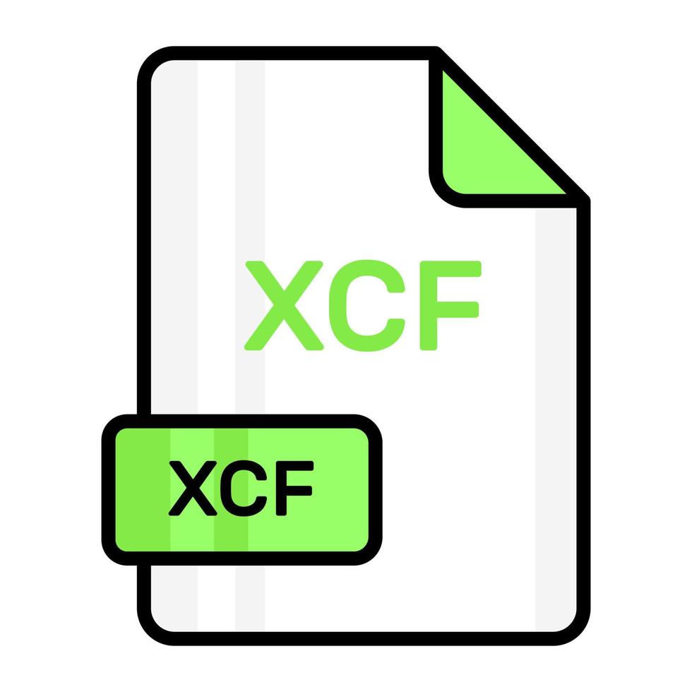 An amazing vector icon of XCF file, editable design