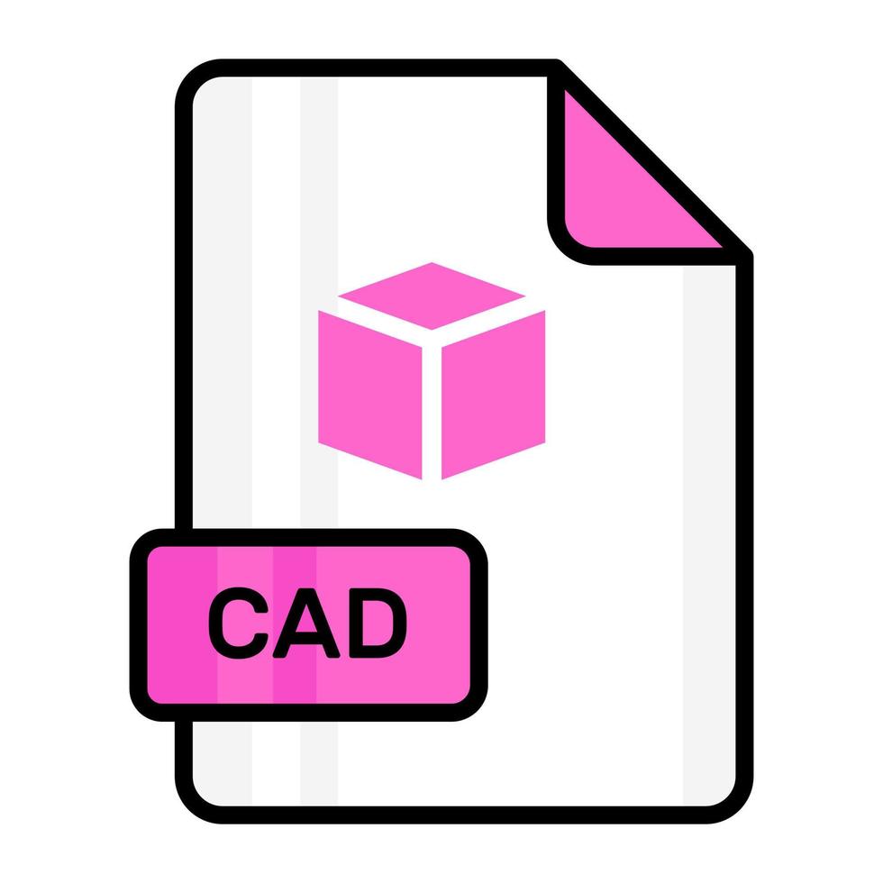 An amazing vector icon of CAD file, editable design