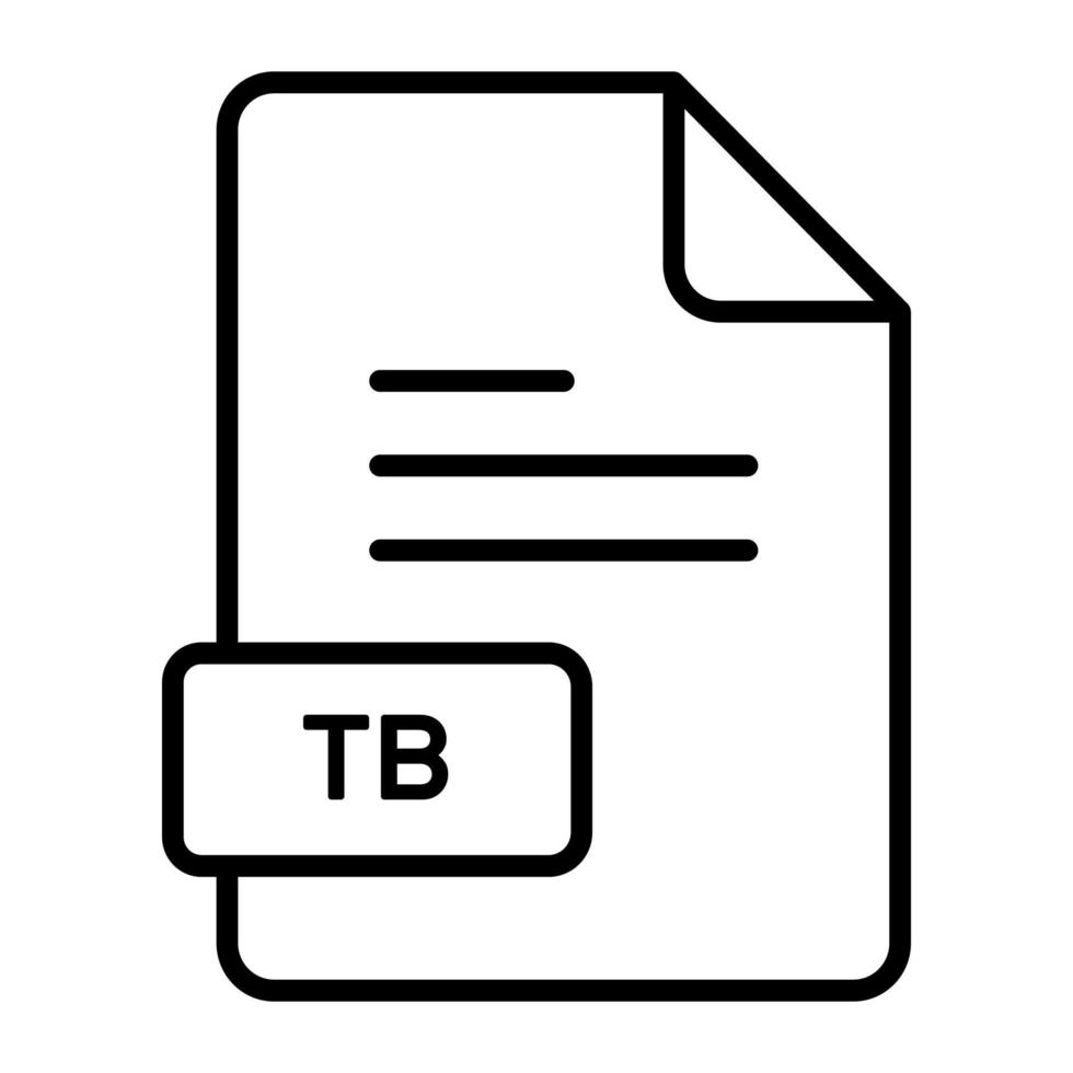 An amazing vector icon of TB file, editable design
