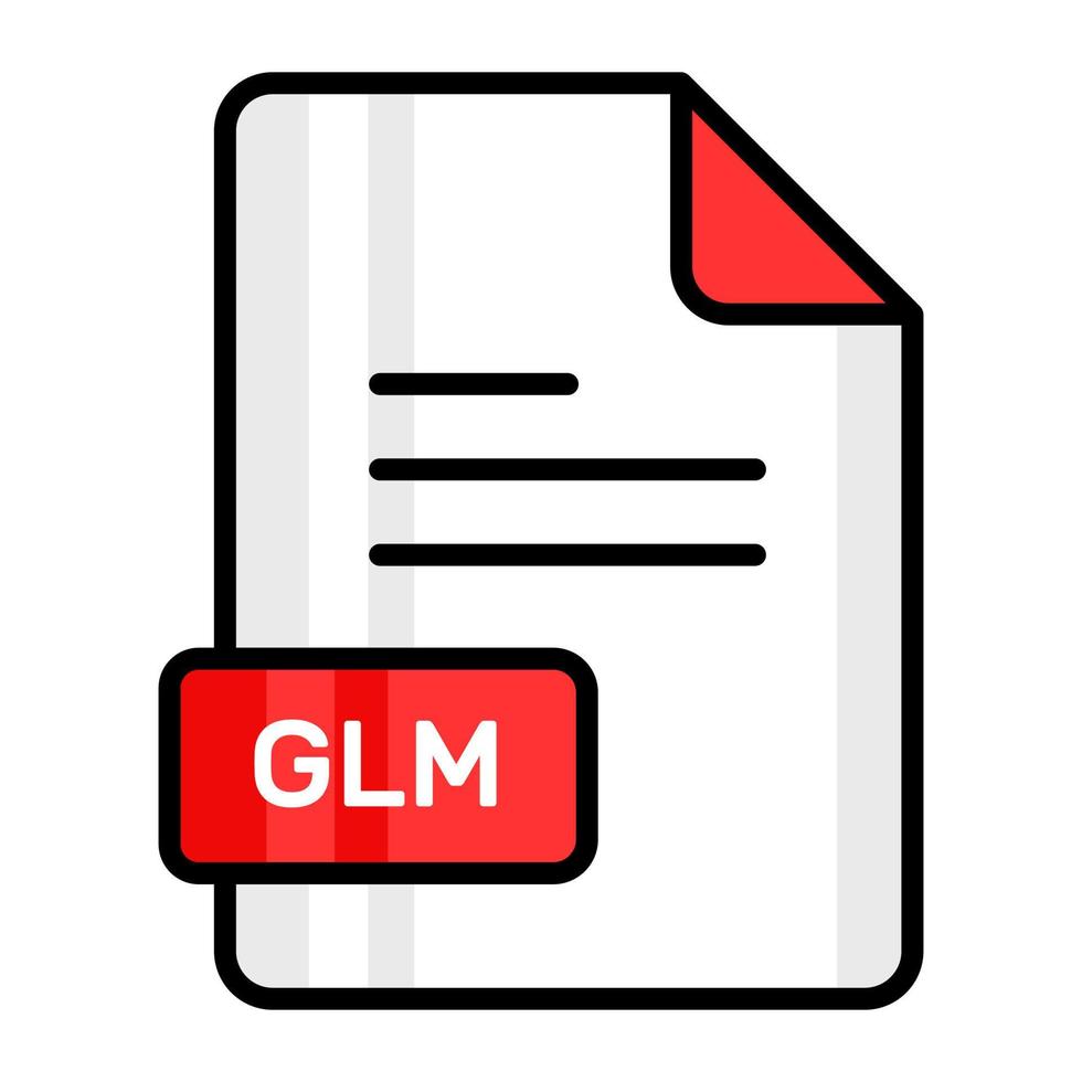 un increíble vector icono de glm archivo, editable diseño