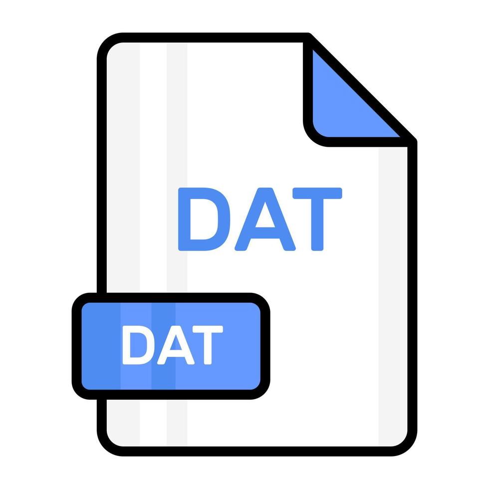 An amazing vector icon of DAT file, editable design